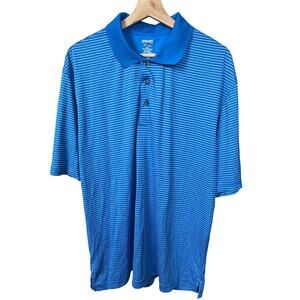 Ping Golf Polo Shirt Men’s Large Blue White/Gray Striped Performance 2XL